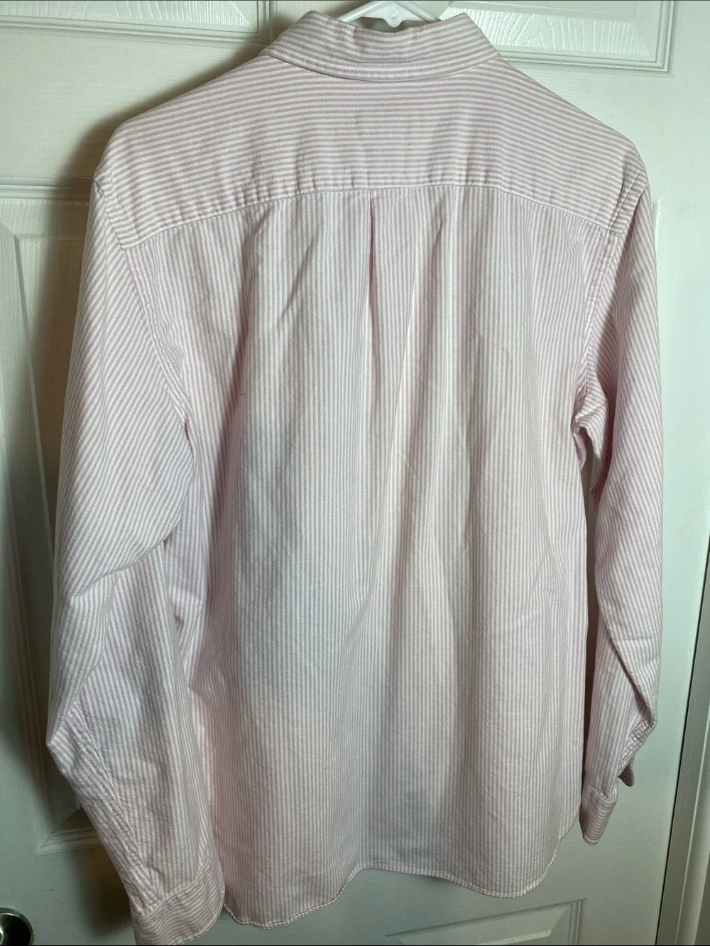 Vintage Oxford J. Crew Pink & White Striped Button-Down Tailored Shirt Cotton